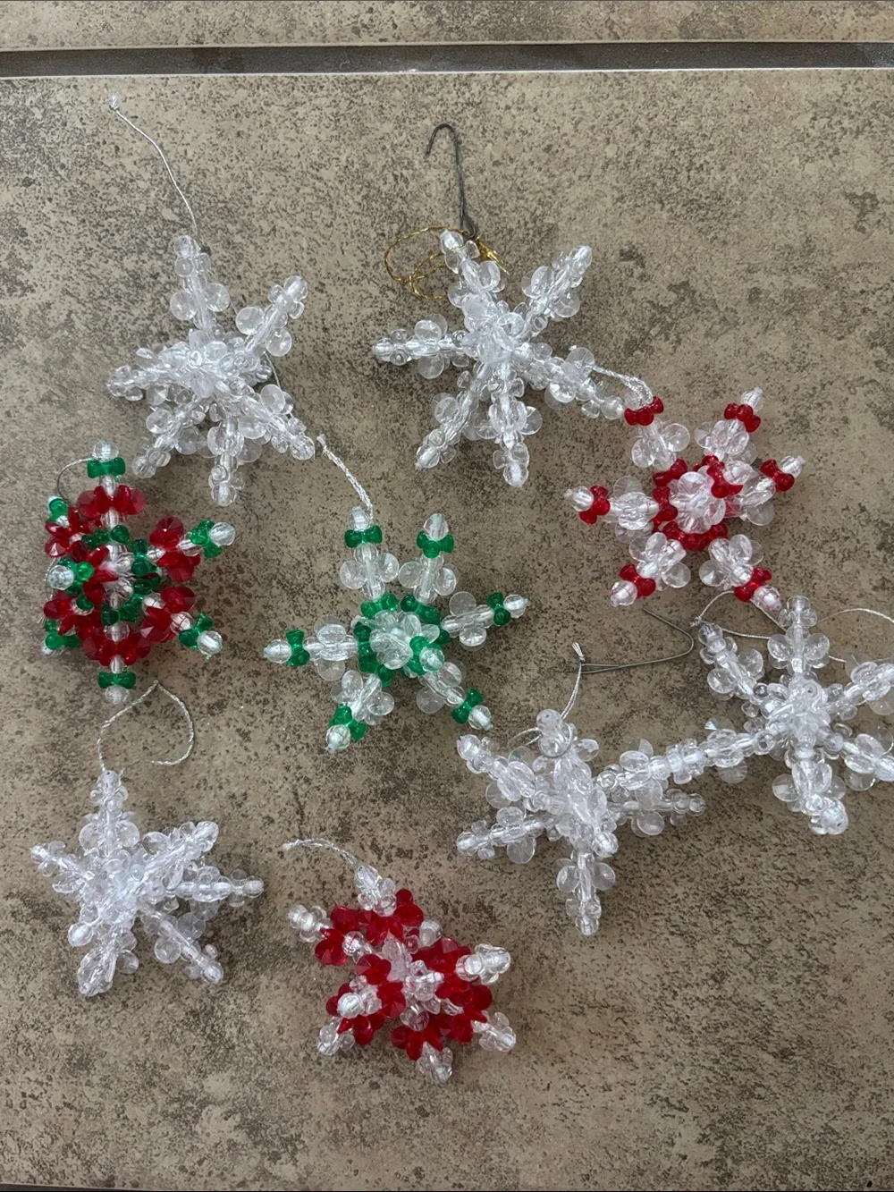 Bundle of 9 beaded ornaments